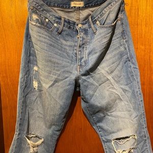 Madewell The Dadjean. Milkman Wash Ripped Edition